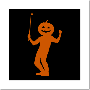 Halloween Golf Spooky Pumpkin Posters and Art